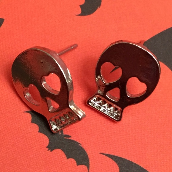 Jewelry - 🦇 3/$15 Skull Halloween Stud Earrings NWOT